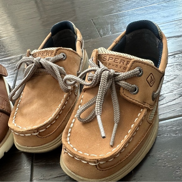 Boys brown dress shoes, from Sperrys and Carters, size 12 and 12.5. Like new! - Picture 3 of 8